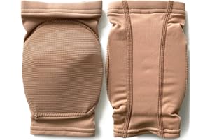 DANCEYOU Knee Pads Hard Sponge with Fleece Inside Sports Knee Support Knee Sleeves Brace Protector Unisex for Dance Sport and Training, Nude S