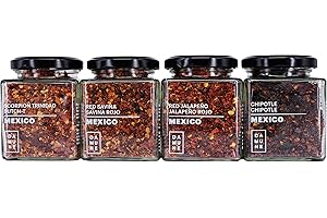 DAMUNE Chiliflocken: Rote Jalapeño Flocken - 80g, Chipotle Flocken - 80g, Chili Habanero Red Savina Flocken – 50g, Chili Habanero Scorpion Trinidad Butch T Flocken - 60g