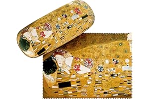 VON LILIENFELD Estuche Gafas Arte Gustav Klimt: El beso Funda Ligeramente Estable Colorido Regalo Mujer Hombre
