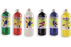 Craftplay Ready-mix paint | Pack of 6 colours | 1 litre bottles | Artmix paint | Toycolor