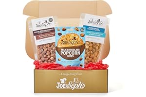 JOE & SEPH'S Joe & Sephs Night in Popcorn Gift Box - Gift Box Filled with 2 x Popcorn and 1 x Chocolate Popcorn Bites