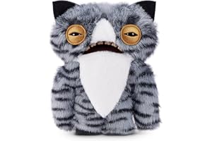 Fuggler Alley Cats 23 cm plyschleksak (storögd katt) av ZURU – roligt fuktigt monstergosedjur med människoliknande tänder, samlarobjekt plysch för barn, tweens, tonåringar, vuxna och kattälskande