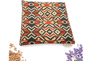 SAKITO Cuscino Termico Microonde (25x25 cm) - Terapia Naturale per lo Stress e i Dolori Muscolari - Uso Caldo o Freddo - Elevata Ritenzione del Calore - Profumo di Lavanda (Tribal, 25 x 25 cm)