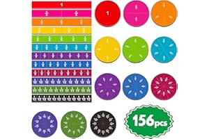 SpriteGru 156 Stück Magnetic Fraction Tiles und Bruchrechenkreise in Regenbogenfarben