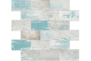 DEWOO Klebefliesen Küchenrückwand Wandfliesen Selbstklebend PVC Fliesen Küche Bad 10-Stück, (34 x 29 cm)