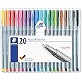 STAEDTLER 334 Triplus Fineliner Superfine Point Pens, 0.3 mm, Assorted Colours, Pack of 20