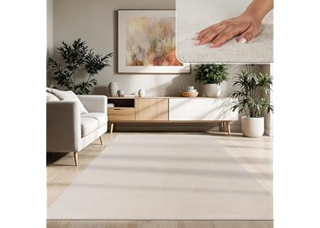 Paco Home Matta för vardagsrum enkel tvättbar mjuk kort hög, Storlek:240x340 cm, Färg:Grädde 4 - Amazon Deal & Rabatt