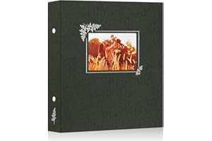 Lanpn Fotoalbum 11,5x15 11x15 400 Taschen, Leinen Einstecken Einsteckalbum für Vertikale Bilder Fotos Grün