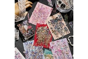 MISKEPAA 120 Pcs Scrapbooking Journaling Kit, Scrapbook Stickers for Kristalle, Scrapbooking Accessori for Junk Journaling, Bullet Journal, Painting, Planners, Mobile Phones (Unbounded Gem Series)