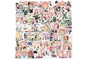 TRUSTKK Zestaw 50 naklejek winylowych SPY*FAMILY – wodoodporne naklejki anime na laptopy, butelki z wodą, notatniki – wytrzymałe i żywe wzory