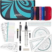 Set Geometria CalcusO 14 Pezzi - Con Compasso E Scatola Metallica Per Scuola - Foto 11