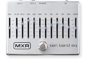 JIM DUNLOP MXR - M108S TEN BAND GRAPHIC EQ, Taglia o enfatizza 10 differenti frequenze di +- 12dB,Led ad alta visibilità anche alla luce diretta del sole, 18 Volt per avere maggiore headroom