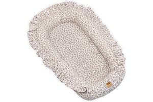 PIMKO Nid pour bébé avec Volants pour bébé réducteur Lit bébé 2 côtés 100% Coton Convient pour la Maison ou comme 55 x 90 cm