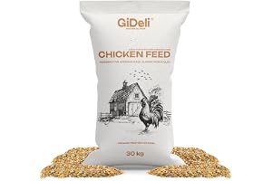 GiDeli Hönsfoder 30 kg - Värpfoder, Helfoder för Höns | Fjäderfäkornfoder för optimal värpning och äggbildning, god acceptans