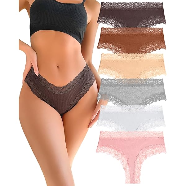 Voenxe Underwear Women,Cotton-Mix Lace