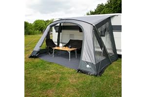 your GEAR Positano 330 Auvent de caravane avec 4 fenêtres et grande porte UV 50+ avec armature en aluminium