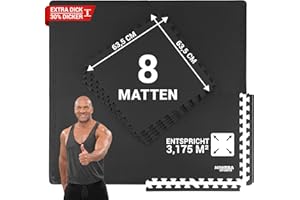 ‎MIWEBA SPORTS Miweba Sports Bodenschutzmatte BS100 | 18-teilig 3,175 m² - Yogamatte Gymnastikmatte Puzzlematte Fitness Sportmatte Fitnessmatte Gummimatte Turnmatte Trainingsmatte Puzzle Matte Bodenmatte