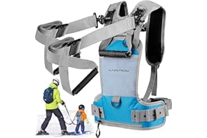 Ski & Snowboard Training Harness for Kids - 2 Guiding Straps to Steer & Control Speed - Ski Trainer Backpack w/ Adjustable Shoulder Straps & Easy Lift-Handle for Toddlers by KapStrom