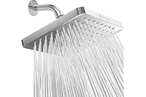 SparkPod Fixed Shower Head - High Pressure Rain - Luxury Modern Look - Easy No-Tool Installation - Perfect Adjustable Replacement for Your Bathroom Shower Heads (20 cm Square, Luxury Polished Chrome)