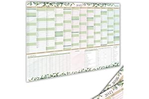 BANDEAX Wandkalender Jan 2025 – Dez 2026 DIN A1 (86,5 x 58 cm) groß quer, Jahreskalender gefaltet 2 Jahre + Gratis DIN A4 Jahresplaner für 2 Jahre Kalender, XXL Poster Wand-Planer mit Feiertagen DE