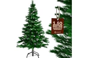 CASARIA® Sapin de Noël Artificiel 150 cm Vert Pied métal 360 Branches PVC décoration de noël Montage Rapide fêtes Arbre réaliste réutilisable