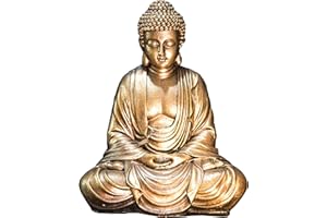 Statue Bouddha Méditation Or - Statuette Décoration Zen et Feng Shui - Apporte une Ambiance Apaisée et Relaxante à Votre Intérieur - Statue Porte-Bonheur Couleur Or - Hauteur: 20cm - Zen’Light