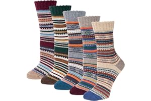 Justay Comf Women Socks Merino Wool Winter Thermal Soft Classic Chunky Socks for Ladies Breathable Premium Hiking Sock Sweat-wicking, Wool Sock Gift for Men Women