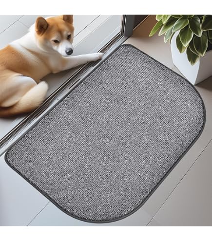 Tapis De Porte Demi-Lune 61x91 Cm - Motif Chien Mignon - Antidérapant, Absorbant, Lavable - Pour Entrée, Cuisine