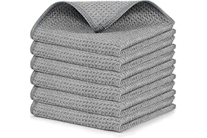 Ekedalen Panni Magic Microfibra Waffle, 6X Asciugamani Catturapolvere Senza Aloni Assorbenti Lucidatura, Strofinacci Pulire Vetri Pavimenti Bagno Casa Cucina Auto Moto, Stracci Pulizia Riutilizzabili