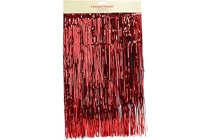 Christmas Concepts® Lametta Brillante - Decoraciones para árboles de Navidad (Rojo)