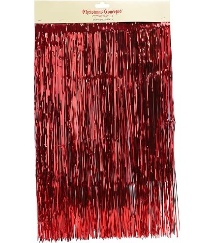The Home Fusion Company Guirlande Ange Cheveux Lametta Noël – Blanc Rouge Argent Or – Décoration Sapin Festive