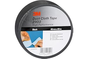 3M 2903/4850S Ruban Adhésif Toilé, 48 mm x 50 m, Noir (Lot de 1)