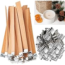 100 Stück Holz Kerzen Dochte Mit Eisenständern - 13x130mm Naturdochte Für DIY Kerzenherstellung
