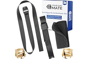 YOUR DAY MATE Schrittgurt mit Gurtschoner Set für Hochstuhl, 3 Pack, in Schwarz, zwei Gurtriemen kompatibel mit Hauck Alpha Beta, Stokke Tripp Trapp, roba, Kinderkraft, usw., weiches Neopren Gurtpolster Kinderstuhl