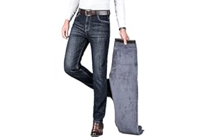 ziilay Thermojeans Herren Thermohose Schneehose gefütterte Winterhose Winterjeans mit Fleece