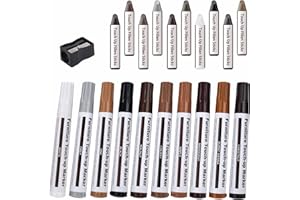 LIFREER Möbelreparaturstift Set, 21 Stück Furnier Reparatursetür Für Holzreparatur,10 Möbelstift & 10 Holzwachs,Holz Reparatur Stift Möbel Reparaturset für Flecken, Kratzer, Holzböden, Tische, Schreibtische