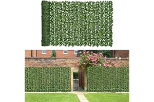 HUIMO Artificial Ivy Fence Screening 1 x 3m Artificial Hedge Roll & Plant Wall Panels Ivy Trellis Privacy Cover for Decorative Garden, Backyard, Balcony & Outdoor