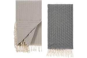 Tuiste Saunatuch Schwarz - Grau 2er Pack, Saunakilt Damen und Herren, Strandtuch, Saunahandtuch, Picknickdecke, Hamamtuch%100 Baumwolle, Strandtücher, Strandhandtuch XXL, Badehandtuch 100x180