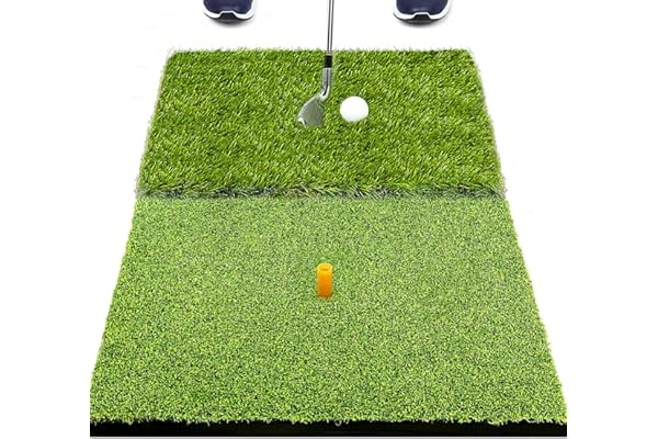 SAPLIZE Tapis de Frappe de Golf de Grande Taille, Tapis de Gazon de Golf Pliant 2 en 1, Rugueux et Fairway pour Frapper, Picking et Putting