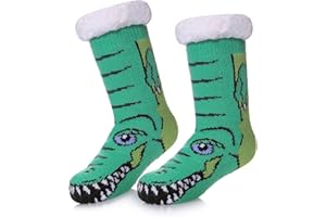 HapiLeap Kids Socks Boy Girl Cute Animal Socks Soft Fuzzy Warm Thick Fleece lined Christmas Stockings Child Toddler Winter Socks