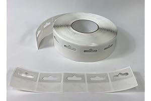 GSAP GSA Flexible Euro Hooks Hanging Tabs (100pc) 50mm x 50mm Roll | Plastic Sticky Tabs for Display | Strong Adhesive