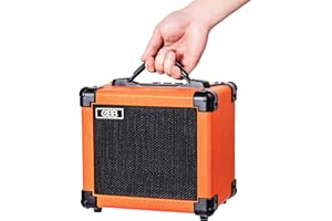 Coolmusic Amplificador de guitarra Bluetooth de doble potencia 10G, amplificador de guitarra eléctrica portátil con altavoz de 10W, amplificador de guitarra incluye perilla de ganancia/bajo/agudos