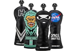 GOOSE GOLF Couvre-Clubs de Golf pour Driver Bois Hybride | Compatible Toutes Marques | Fermeture élastique