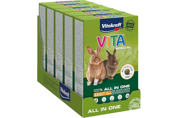 VITAKRAFT- - Nourriture pour Lapin Nain Vita Special - Alimentation Complète pour Lapin Nain - Spécial Anti-Odeurs - Riche en Vitamines Et Minéraux - (1X600G)
