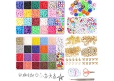 Tiokkss 25000 Pcs Glass Beads Clay Beads for Jewelry Making Kit, Bracelet Making Kit with Smiley Face Bead Letter Beads Charm