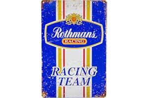 LUCKYLINDE 30 x 20 cm – Targa in metallo retrò – Rallye, auto, motorsport targa adatta per fan e collezionisti di Rothmans Racing Team