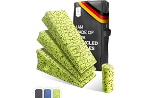 ‎FITCELLENCE FITCELLENCE® Wadendehner 4er Set [In 3 Farben verfügbar], inkl. Massagerolle & Tragetasche aus PET Flaschen, Kniekeil, Wadenstrecker zum Dehnen, Wadendehner Keil mit Übungen, Mobilisationskeil