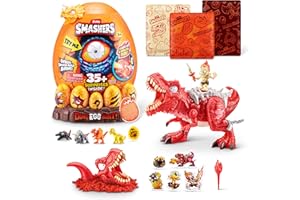 ZURU SMASHERS Smashers Dino Egg Hunt de ZURU, Dinosaurio Luminoso Que escupe Fuego, Juguete Coleccionable para niños/as y para niño(T-Rex)