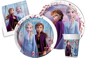 Ciao II Kit Party Tavola Disney Frozen (piatti, bicchieri, tovaglioli), Single, Multicolore, 24 persone, Y5055