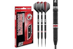 RED DRAGON Razor Edge ZX-95 - Set di Freccette Professionali in tungsteno da 22 Grammi con Alette e aste Nitrotech (steli)